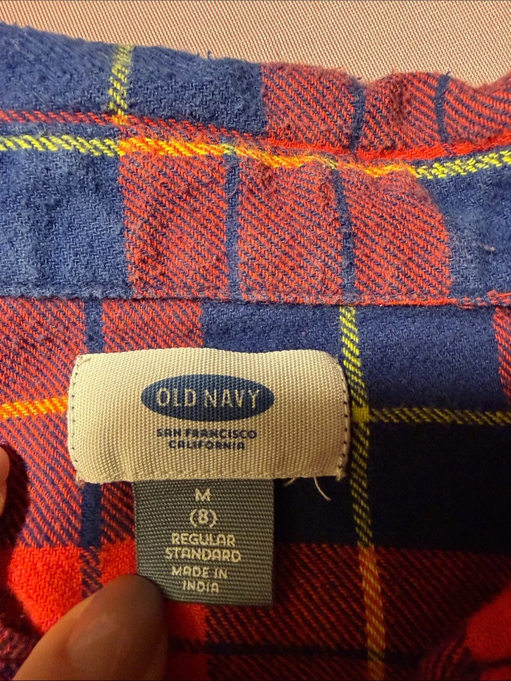 Old Navy Red & Blue Plaid Button-Down Shirt